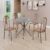 Conjunto Sala de Jantar Mesa Redonda 70cm Tampo Granito Topázio 4 Cadeiras Linda Yescasa Marrom/Prata
