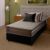 Conjunto Cama Box c/ Molas Ensacadas Georgia Bege Solteiro 88x188x60