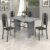 Conjunto de Mesa 120x75cm Tampo Granito com 4 Cadeiras Lavínea  Martelado Prata/Ocre/Preto Floral