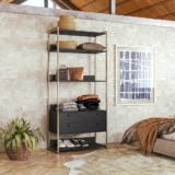 Estante Modulado Closet Industrial 2 Gavetas 5 Prateleiras Preto – Olivar Móveis