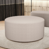 Puff Redondo Orgânico para Living 90cm Lola W01 Bouclê Creme – Lyam Decor