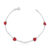 Pulseira prata 925 feminina coração zirconia vermelho – Prata legitima