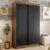 Guarda-Roupa Solteiro Madesa Tokio 2 Portas de Correr 2 Gavetas – Rustic/Preto