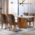 Sala de Jantar Mesa Olimpia 120CM MDF Vidro Canto Reto com 4 Cadeiras Athenas Moderna