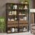 Estante Armário Multiuso para Livros 4 Gavetas 8 prateleiras 140cm Rustic/Preto Madesa