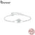 Pulseira Bamoer 925 Sterling Sliver De Fita Cintilante Jóias Com Gotas Cintilantes Para Mulheres