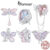 Bamoer 925 Sterling Sliver Charme De Fita Cor-De-Rosa Dançando Butterfly Dragonfly Pendant Série De Acessórios Para Pulseira BSC986