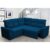 Sofá Canto London Azul Suede Velut – King House