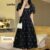 (KOL‘s pick) Lovito Vestido Casual com Mangas Bufantes Florais e Decote Quadrado para Mulheres LNE05105 (Multicolorido)