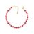 Pulseira Miçangas Vermelha Folheado A Ouro 18k