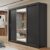 Guarda-Roupa Casal com Espelho 3 Portas 4 Gavetas 185,5cm Viena Yescasa Preto