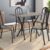 Conjunto Sala de Jantar  Mesa Tampo em Granito Retangular 4 Cadeiras Bruna  Cromo Preto/Preto Listra