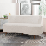Sofá Chaise Living 2 Lugares 160cm para Sala Istambul K01 Bouclê Creme – Lyam Decor