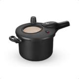Panela de Pressão Preto/Bege Visor de Vidro Fechamento Externo 4,5L Alumínio Antiaderente MTA – 8500