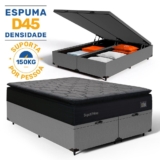 Cama Box Baú com Colchão de Espuma D45 Pillow Top Suport Prime Queen 158cm