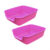Kit 2 Caixa de Areia Gatos Grande 62x50x20 Furba Jumbox Pet Injet – Rosa