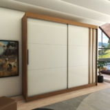 Guarda-Roupa Casal Castle Rock 100% Mdf 2 Portas 4 Gavetas Freijó/Off White – Panorama Móveis