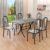 Conjunto Sala de Jantar Mesa Retangular 140x75cm Tampo Granito Topázio 6 Cadeiras Linda Yescasa Paraopeba/Preto