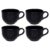 Conjunto de 4 Canecas 740ml Biona Jumbo Preta, Cerâmica