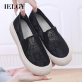 IELGY Sapatos De Pescador Femininos Verão Recorte Malha Respirável Deslizamento Em Sola Plataforma Casual