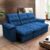 Sofá Retrátil Reclinável Atenas 2,30m Suede Velut Azul Marinho c/ Molas no Assento – King House