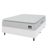 Cama Box Colchão Casal Espuma D33 Vangogh Pillow Top 138x188x67cm Linho Branco Hellen – Suporta até 120kg por Pessoa
