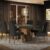 Conjunto Sala de Jantar Mesa Tampo de Vidro 6 Cadeiras Rustic/Preto/Oxford Stéfani Madesa