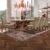 Mesa de Jantar 8 Lugares Genova com Vidro Chocolate/Off White/Marrom Claro – Cel Móveis