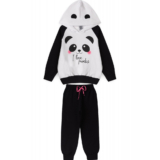 Conjunto Feminino Infantil I Love Pandas Branco
