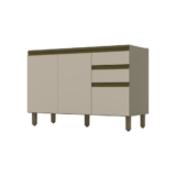 Balcão de Cozinha Évelin 3 Portas 2 Gavetas Duna/Cristal – Henn