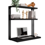 Escrivaninha Suspensa Industrial Creta Preto Fosco – Moveis Arapongas