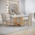 Conjunto Mesa Arizona 120cm com 4 Cadeiras Arizona Tampo Smart Plus com Vidro Cinamomo/Off White/Neve
