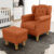 Poltrona De Amamentação Yara P02 Com Puff Paris L02 Tecido Terracota – Lyam Decor