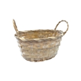 Cesta Decorativa de Bambu Oval com alça – Palha – 18cm – 1 unidade – Cromus  – Rizzo