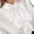 2022 Primavera Outono Nova Ruffled Baixo Estilo Algodão Puro Camisa Com Mulheres Manga Comprida
