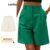 (KOL‘s pick) Lovito Casual Shorts Plissados Liso com Bolsos para Mulheres LNL43146