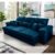 Sofá Retrátil Reclinável Trento 2,30m Suede Velut Azul  Molas no Assento – King House