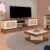 Sala de Estar Completa para TV Até 75 Polegadas Charlotte 2 Portas Pinho/Off White – Pnr Móveis