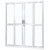 Porta de Aluminio de Correr 210x160cm 4 Folhas 2 Fixas com Vidro Liso Temperado MGM