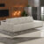 Sofá Ilha Modular para Sala 312cm com Puff Dublin K01 Bouclê Bege – Lyam Decor