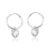 Brinco argola 14mm prata 925 com pingente coração zircônia