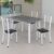 Conjunto de Jantar Mesa 120x75cm Tampo de Granito Topázio com 4 Cadeiras Sara Yescasa Branco/Preto Floral