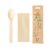 Kit Talher De Madeira Com Colher e Guardanapo – 14cm – 20 un – Silver Festas – Rizzo