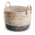 Cesto decorativo Elegance de Seagrass Natural e Cinza com alça – 24x24x19cm – 1 unidade – Rizzo