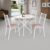 Conjunto Sala de Jantar Mesa Jade 90cm Tampo Vidrocom 4 Cadeiras  Branco/Capuccino