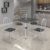 Conjunto de Mesa Tubular 70x70cm Tampo em Ardósia com 4 Cadeiras Ane B  Preto floral/Mart Pérola/Ardósia Indiano