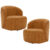 Kit 02 Poltronas Giratória Orgânica Para Sala Living Heidy F04 Couríssimo Whisky – Lyam Decor
