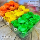 KIT 120 Forminhas Para Doces Finos LARANJA NEON+AM NEON + VD NEON