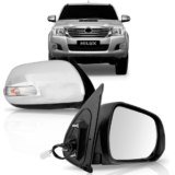 Retrovisor Hilux 2011 A 2014 Eletrico Cromado Com Pisca