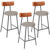 Kit 03 Banquetas Baixa Bar Cozinha Sala Jantar Milão L02 Couríssimo Camel Linho Bege – Lyam Decor